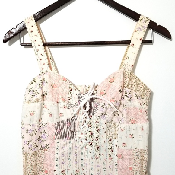 Vintage Pants - Vintage Denim Patchwork Romper Contempo Casuals